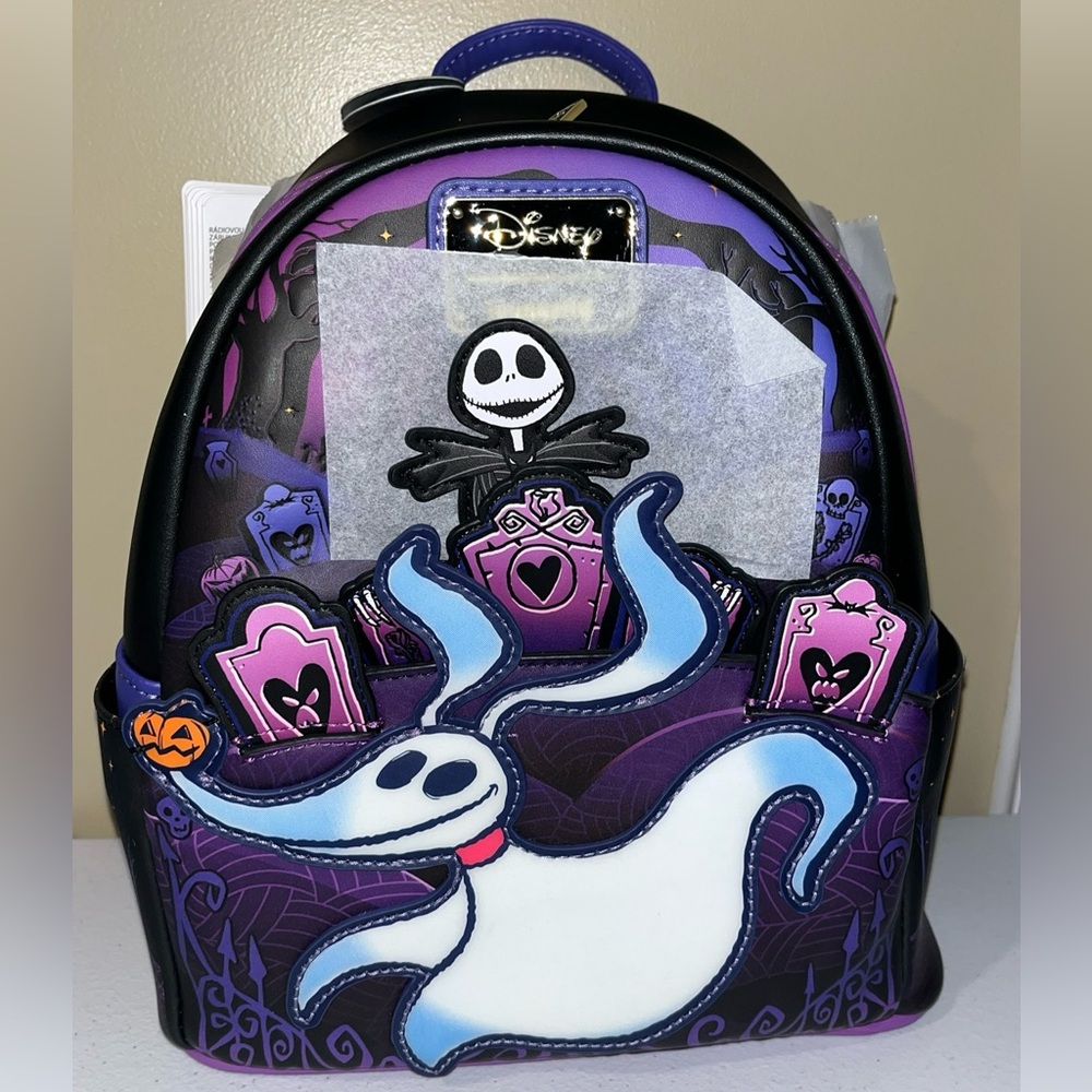 Loungefly NBC light up backpack featuring Jack & Zero